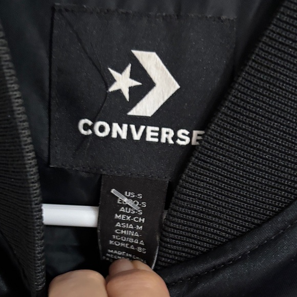 Converse Black Jacket with White Logo Bomber - Picture 3 of 8